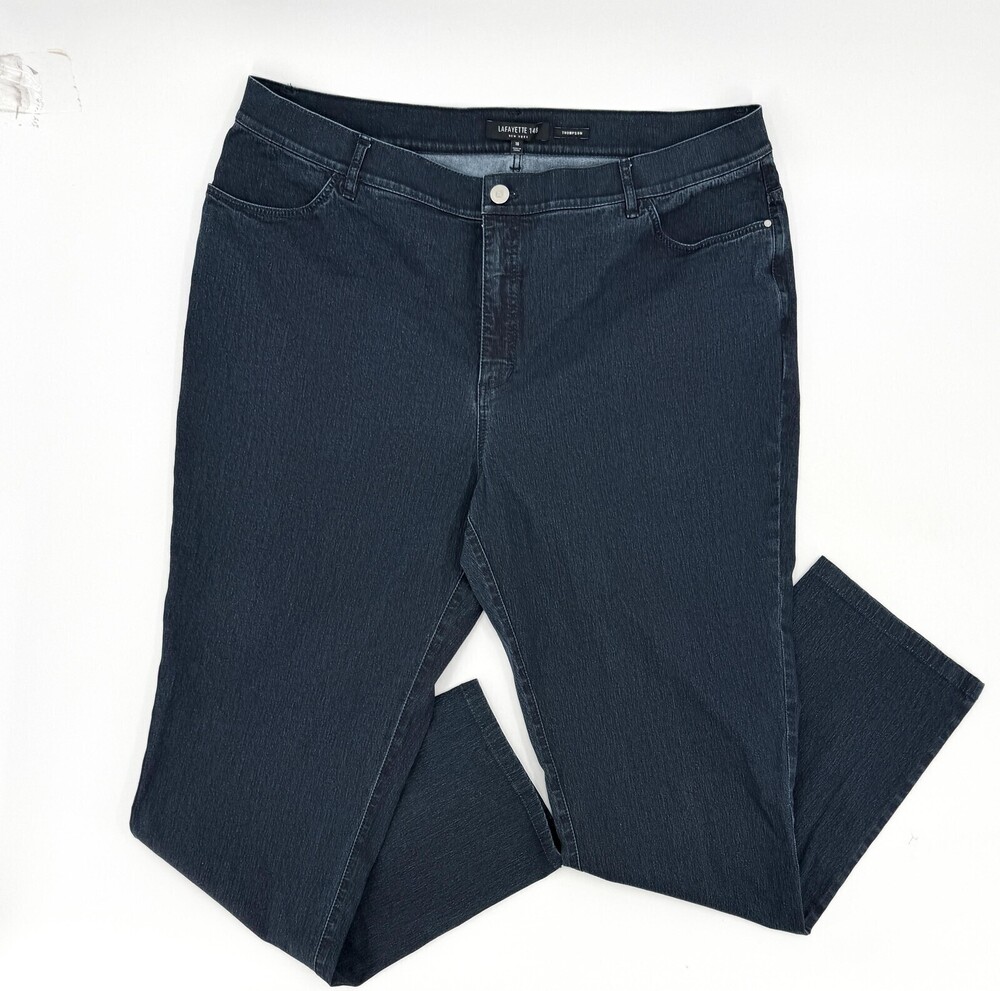 Lafayette 148 Thompson Jeans Womens 16 Blue Stretch Denim Straight Leg